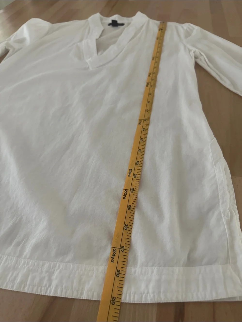 Tommy Hilfiger White Long-Sleeve V-Neck Tunic/Cover-up